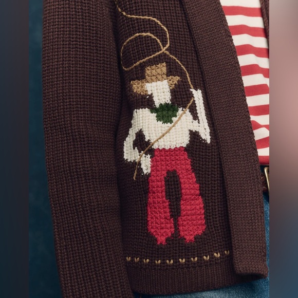 EUC The Great. Brown Horse Lasso Cardigan Size 0 (XS) - Picture 8 of 9